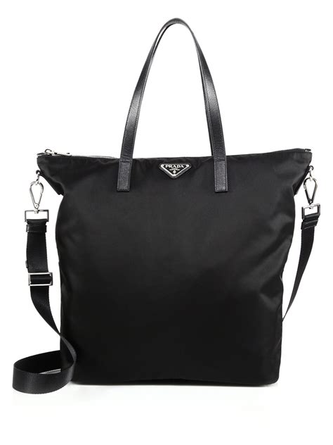 prada nylon zip tote|prada nylon tote bag black.